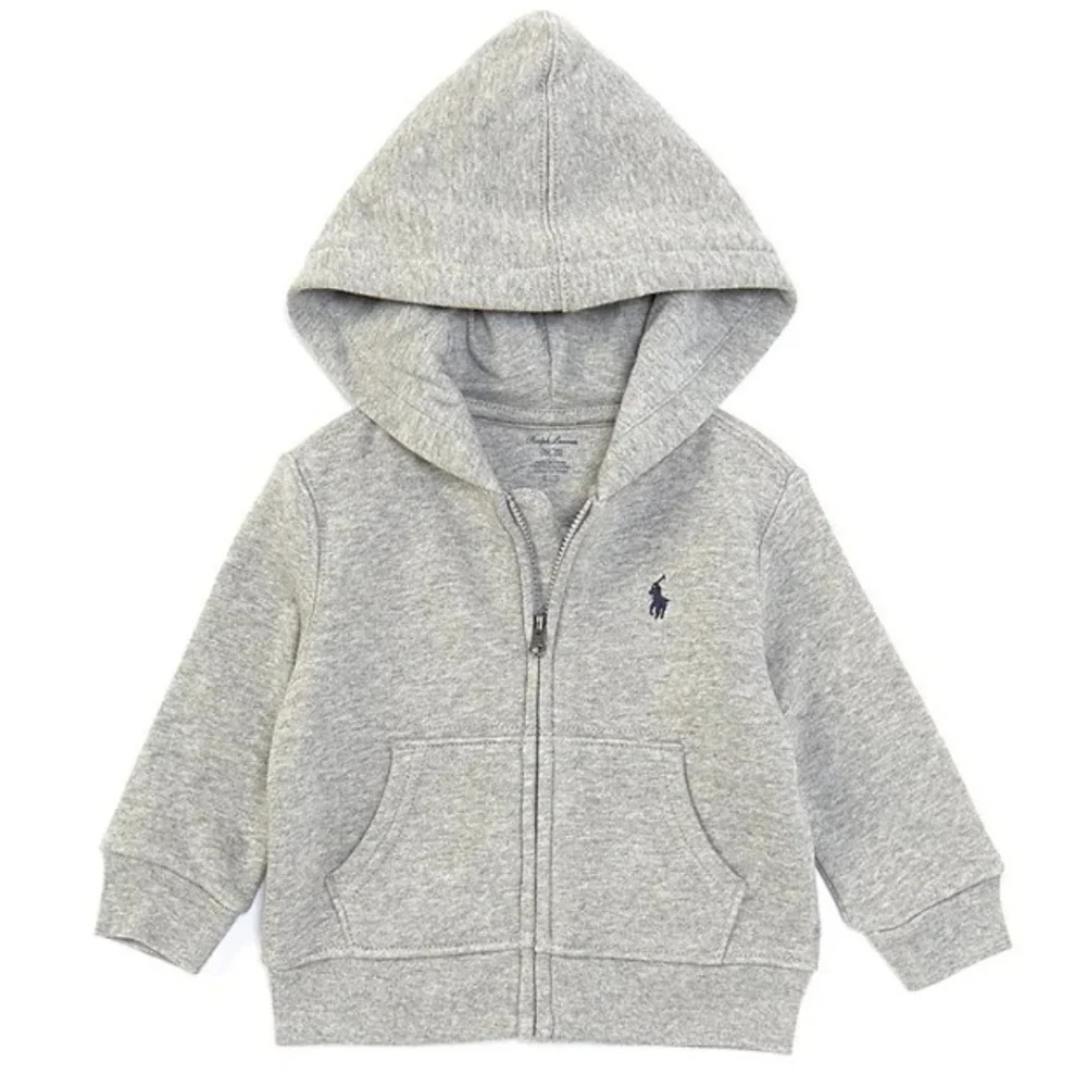 Ralph Lauren Gray Full Zip Hoodie Size 18 Months NEW with Tag